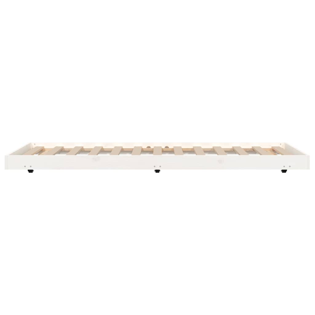 Cadre de lit sans matelas blanc 90x190 cm bois de pin massif - XIOS