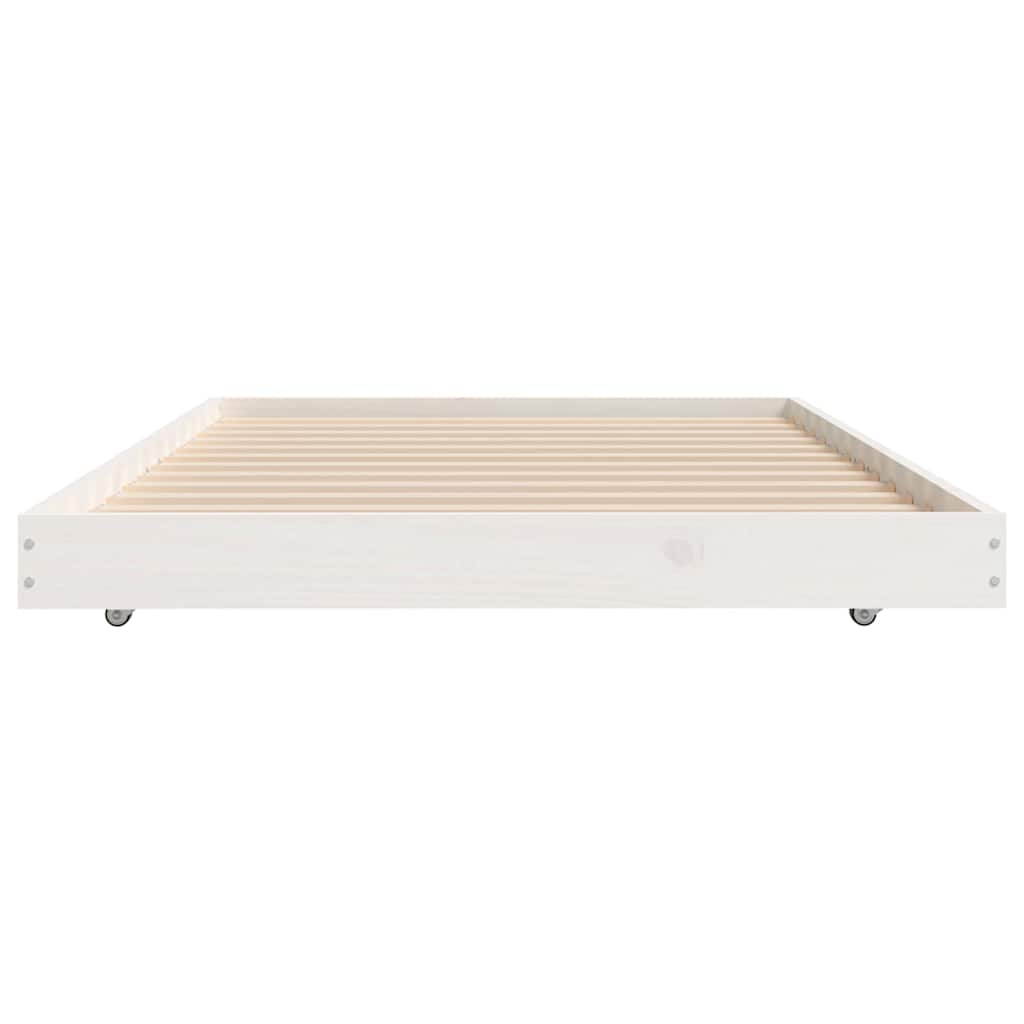 Cadre de lit sans matelas blanc 90x190 cm bois de pin massif - XIOS