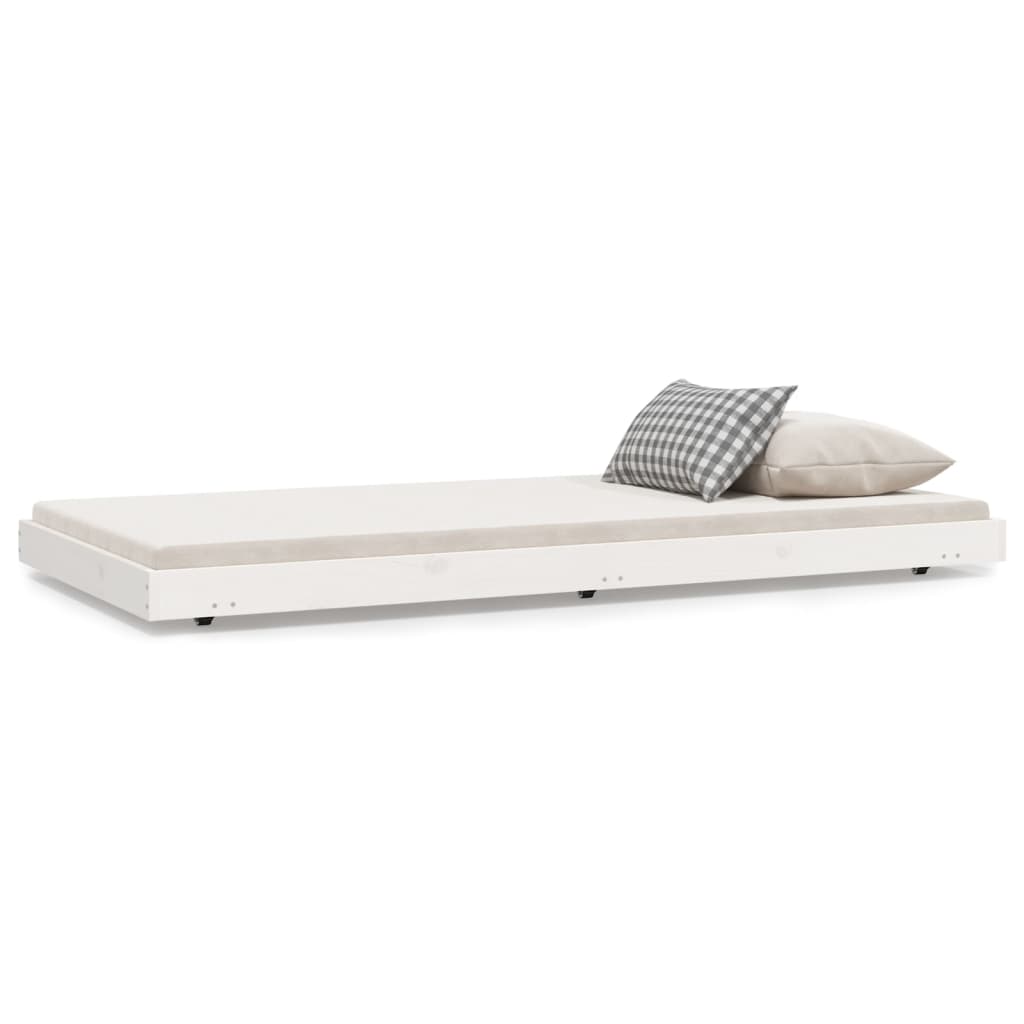 Cadre de lit sans matelas blanc 75x190 cm bois de pin massif - XIOS