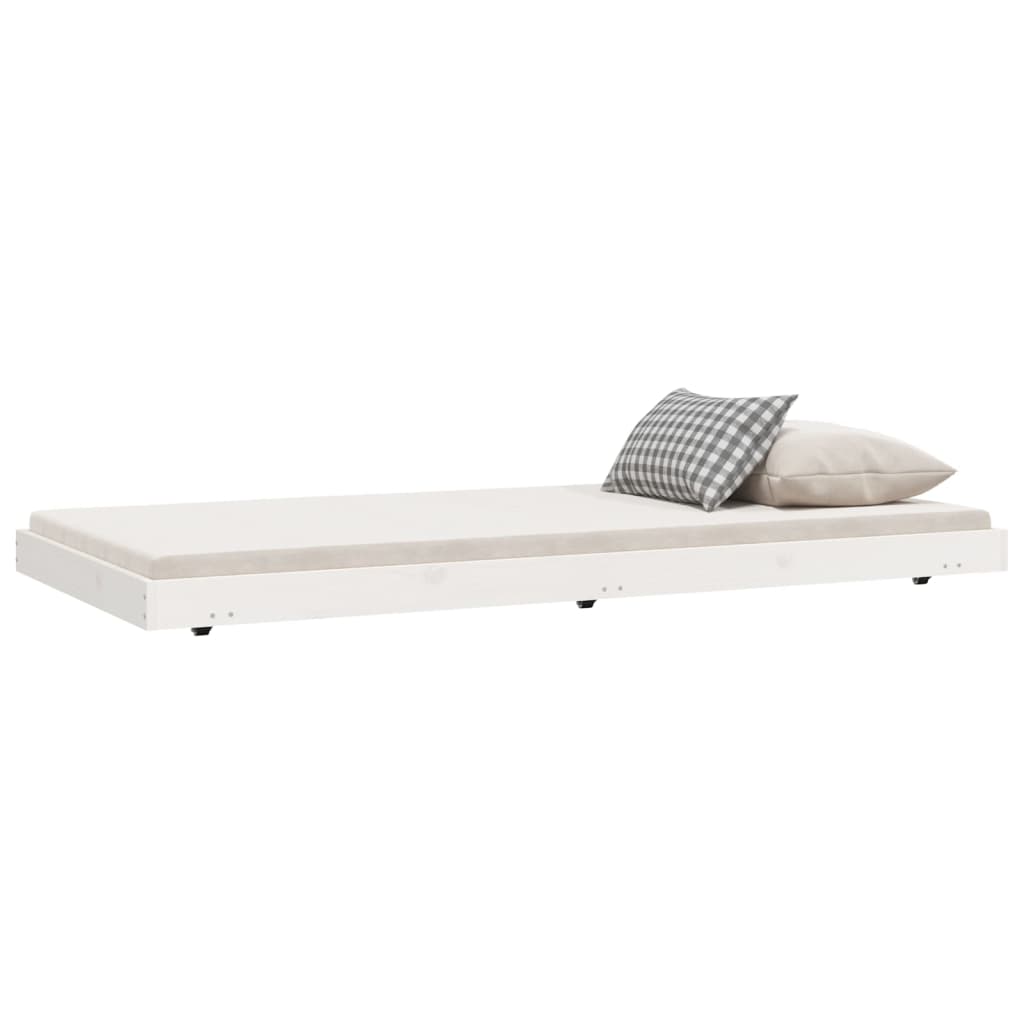 Cadre de lit sans matelas blanc 75x190 cm bois de pin massif - XIOS
