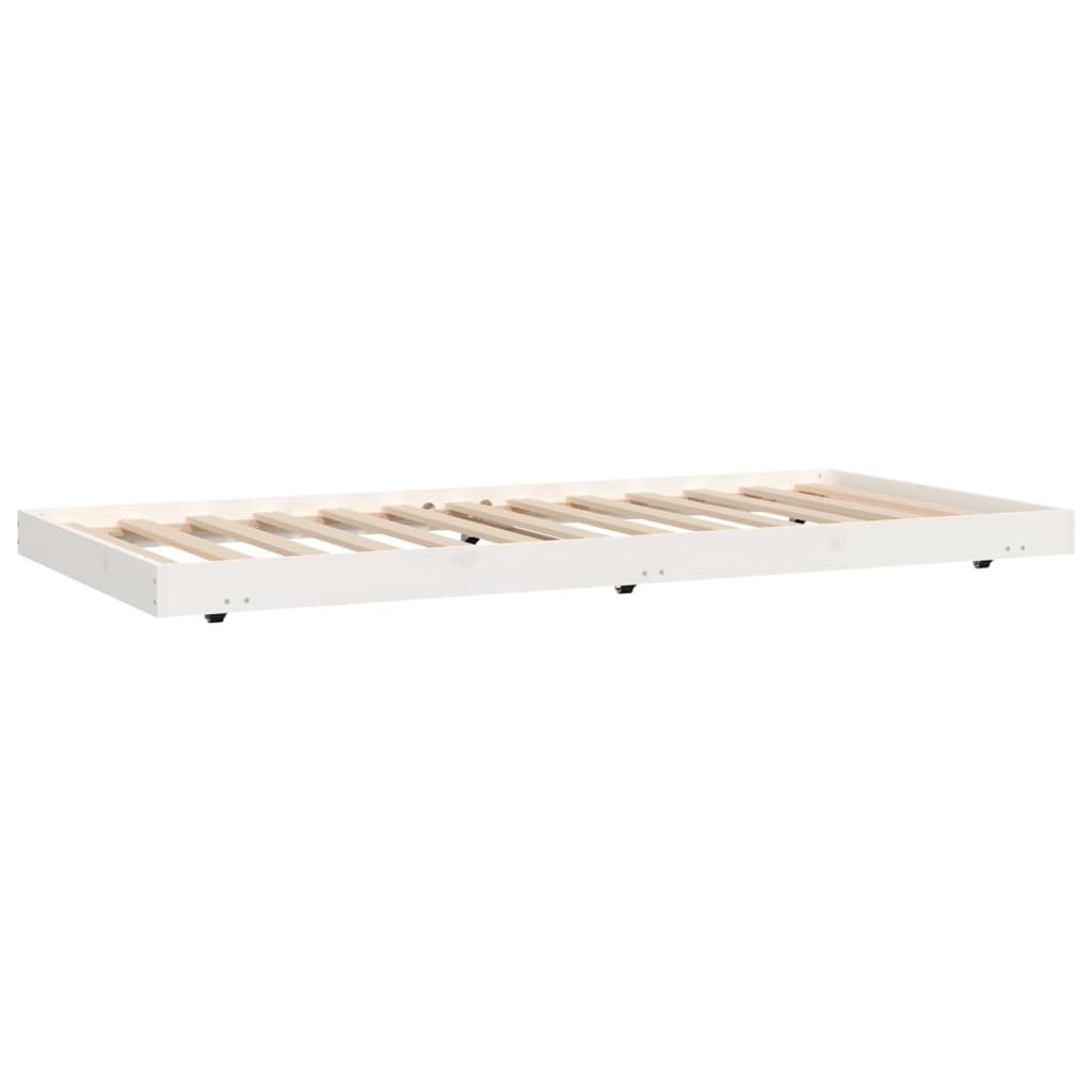 Cadre de lit sans matelas blanc 75x190 cm bois de pin massif - XIOS