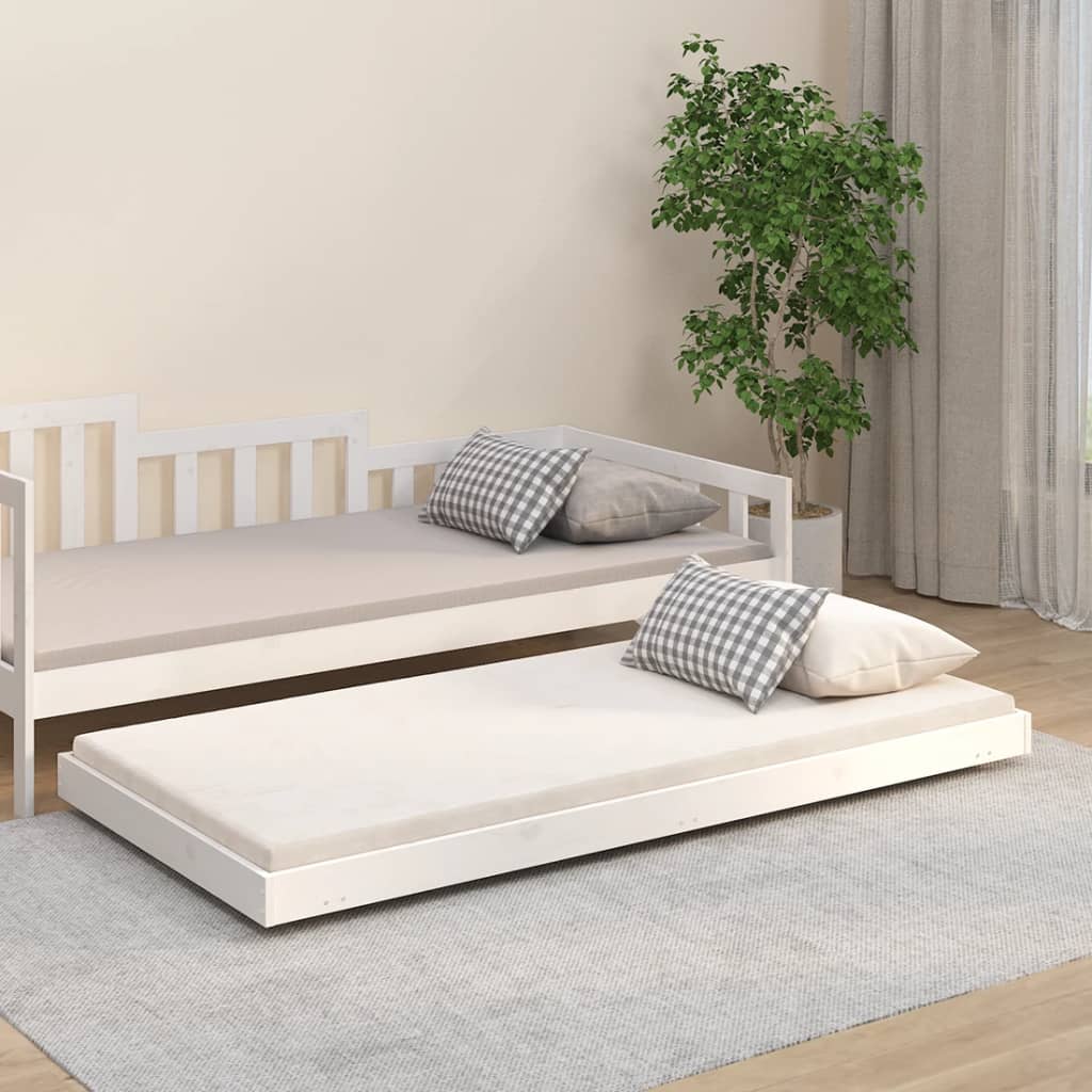 Cadre de lit sans matelas blanc 75x190 cm bois de pin massif - XIOS