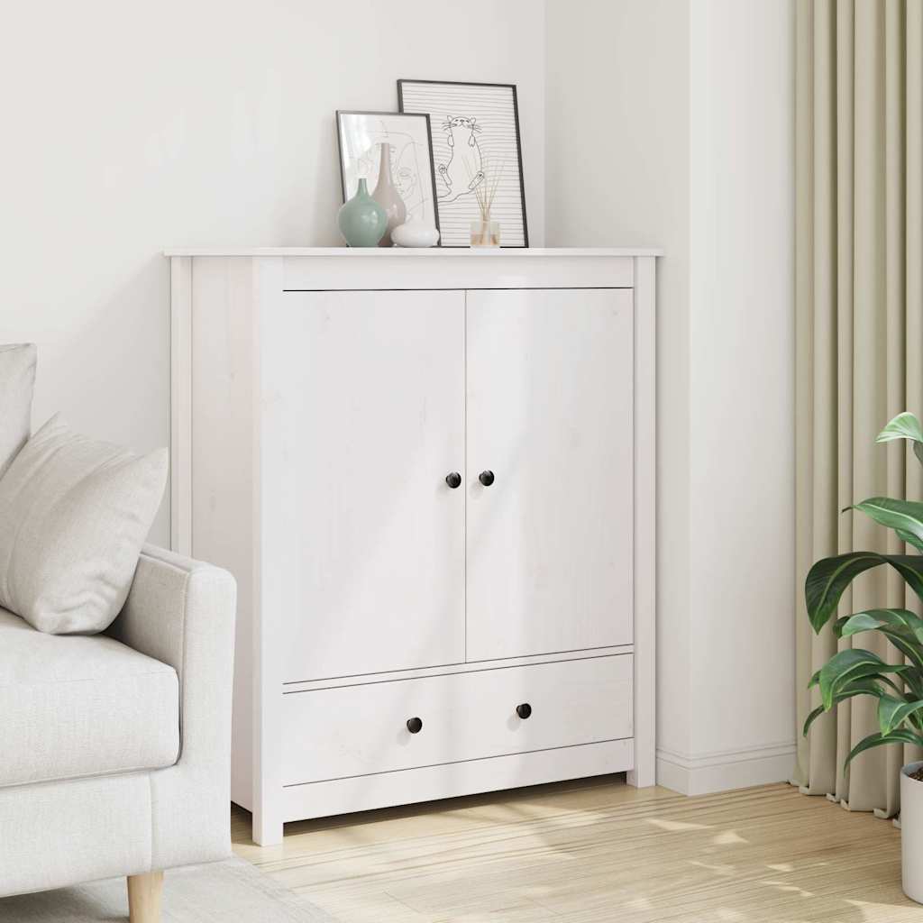 Buffet Blanc 83x41,5x100 cm Bois massif de pin - XIOS