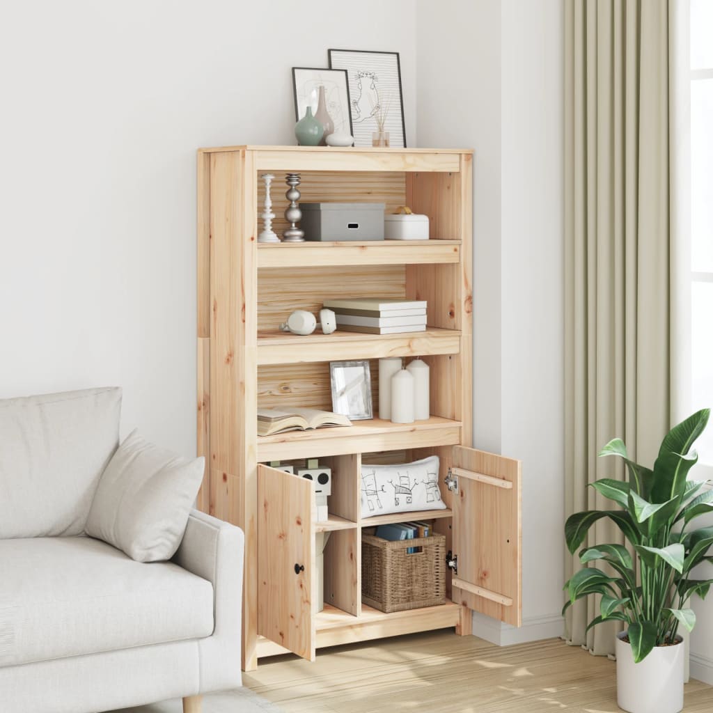 Buffet haut 80x35x154 cm Bois massif de pin - XIOS