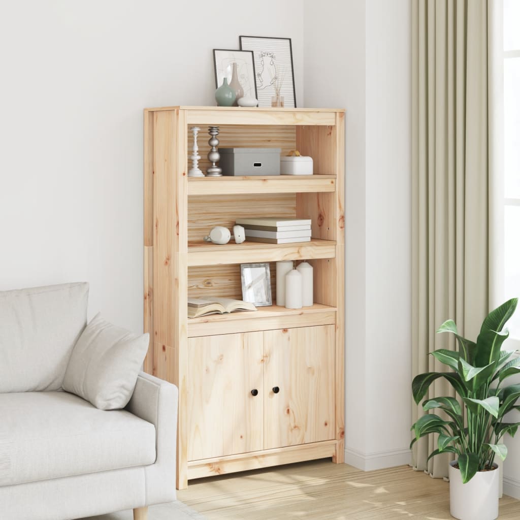 Buffet haut 80x35x154 cm Bois massif de pin - XIOS