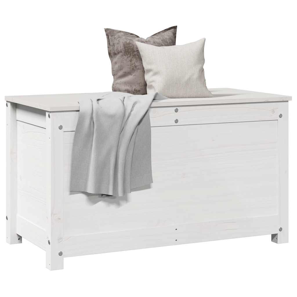 Boîte de rangement Blanc 80x40x45,5 cm Bois massif de pin - XIOS