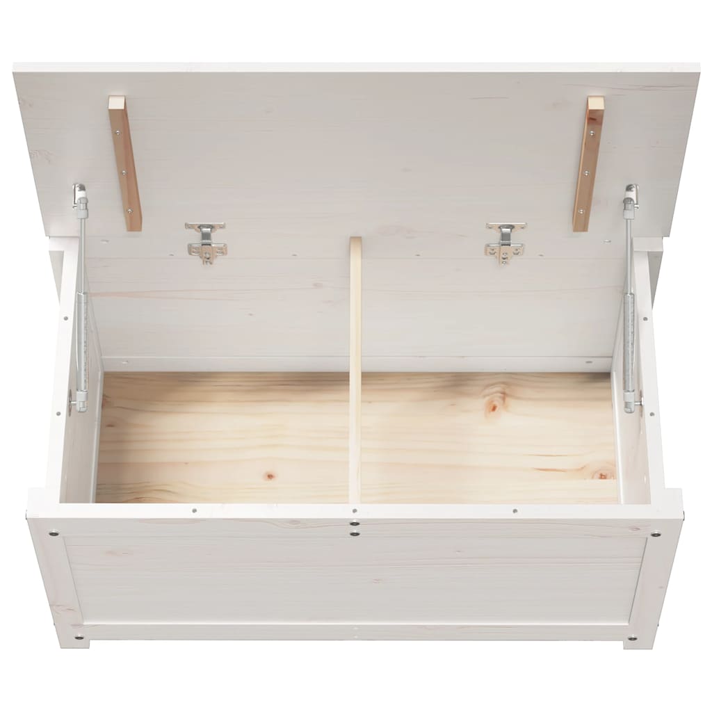Boîte de rangement Blanc 80x40x45,5 cm Bois massif de pin - XIOS