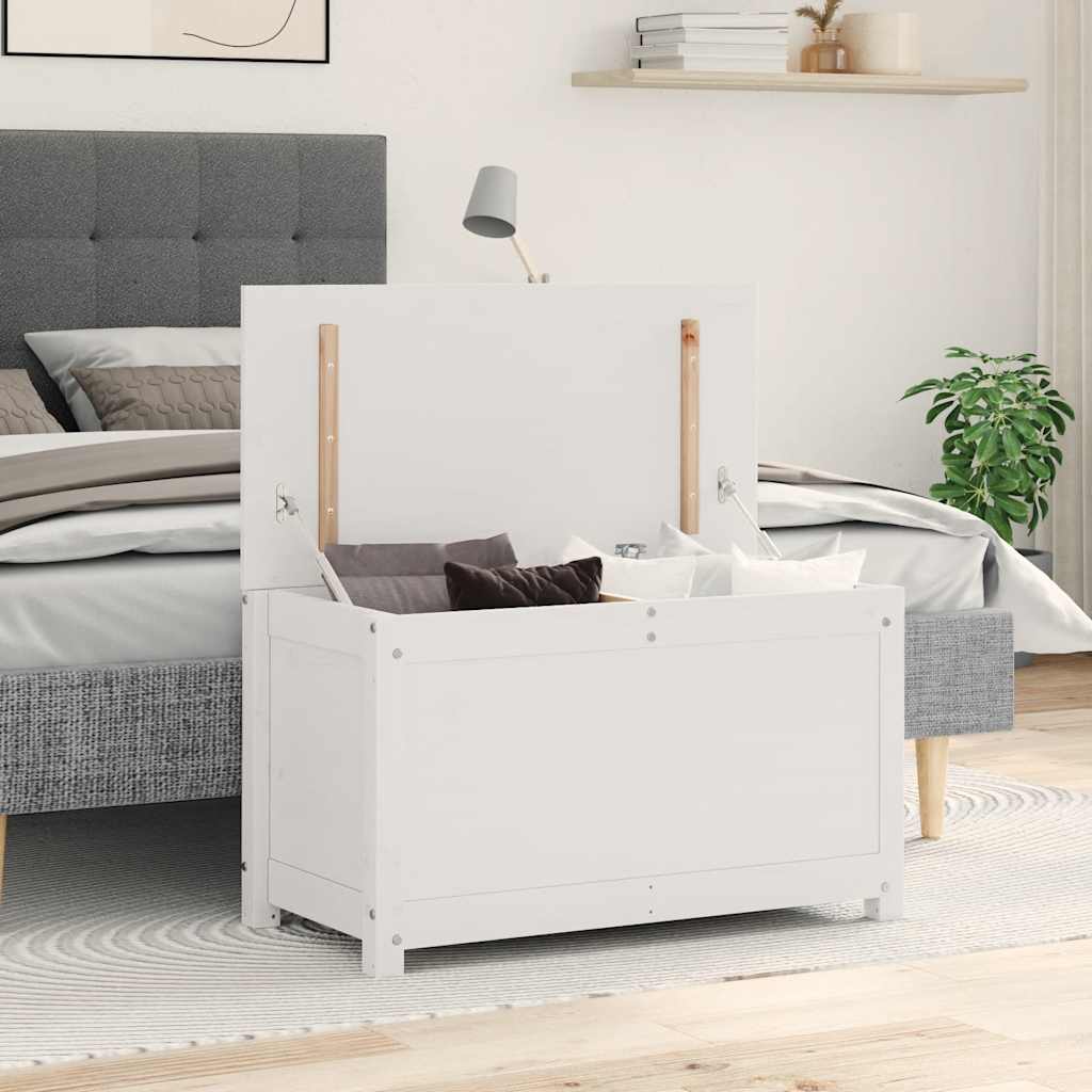 Boîte de rangement Blanc 80x40x45,5 cm Bois massif de pin - XIOS