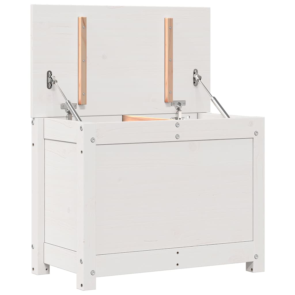 Boîte de rangement Blanc 60x32x45,5 cm Bois massif de pin - XIOS