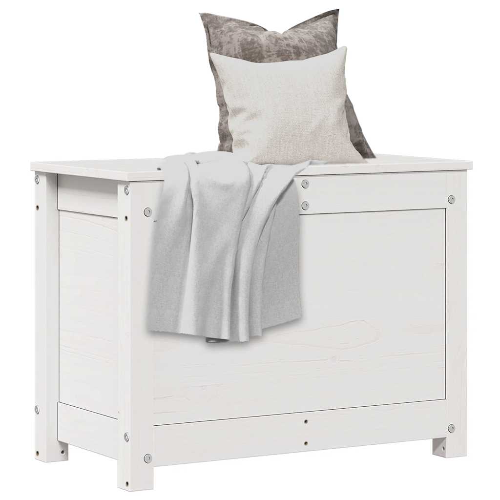 Boîte de rangement Blanc 60x32x45,5 cm Bois massif de pin - XIOS