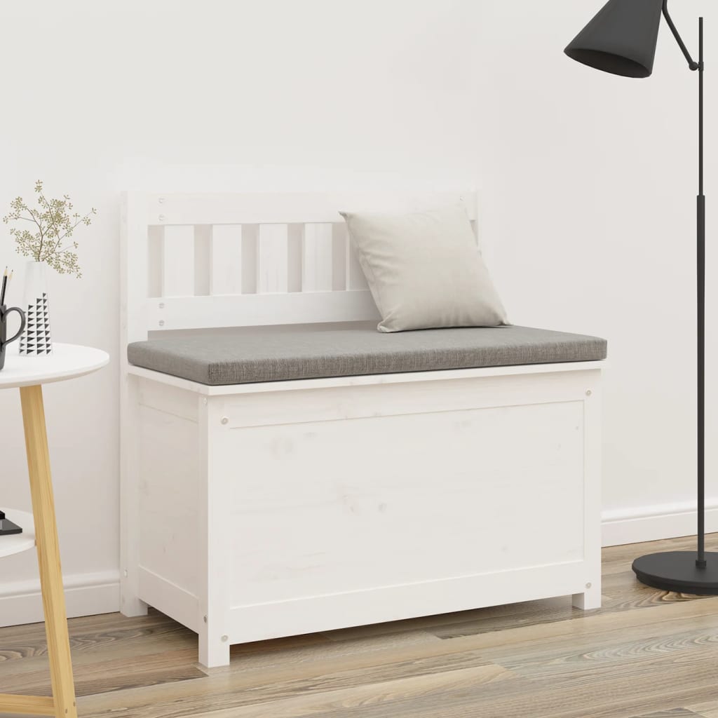 Banc Blanc 80x41x77 cm Bois de pin massif - XIOS