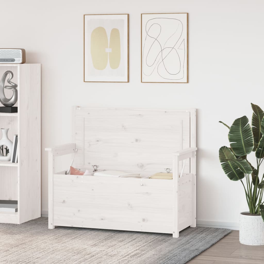 Banc Blanc 112,5x51,5x96,5 cm Bois de pin massif - XIOS