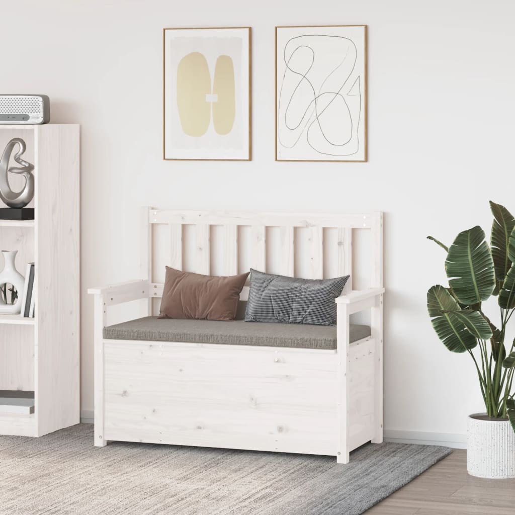 Banc Blanc 112,5x51,5x96,5 cm Bois de pin massif - XIOS