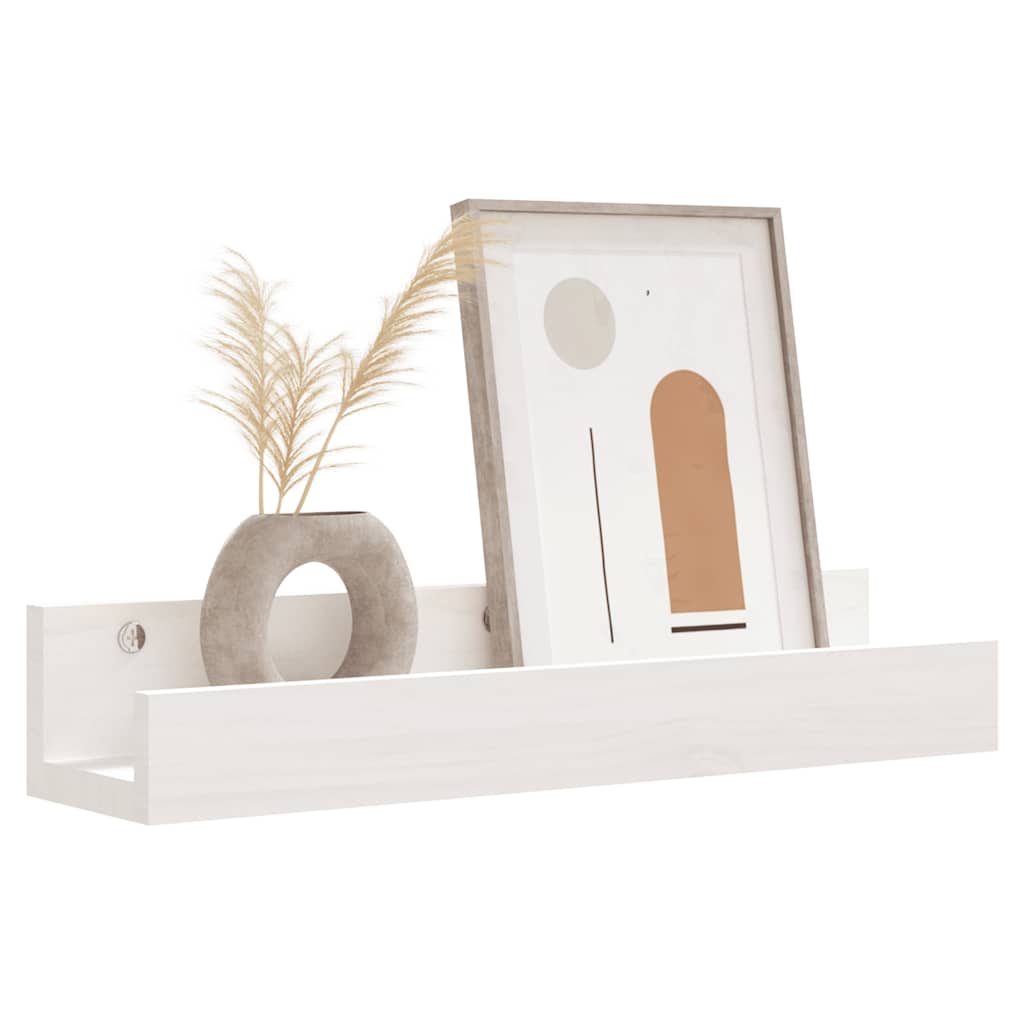 Étagères murales 2 pcs Blanc 50x12x9 cm Bois de pin massif - XIOS