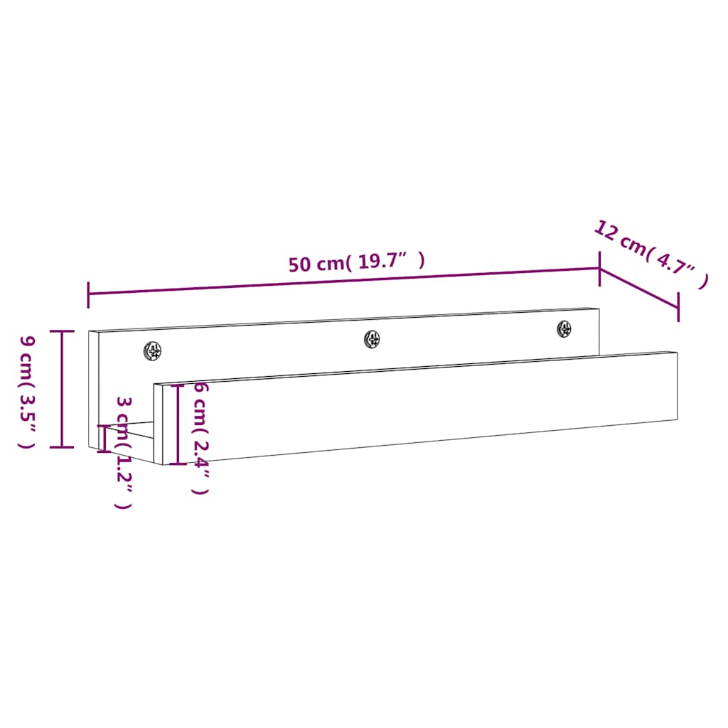 Étagères murales 2 pcs Blanc 50x12x9 cm Bois de pin massif - XIOS