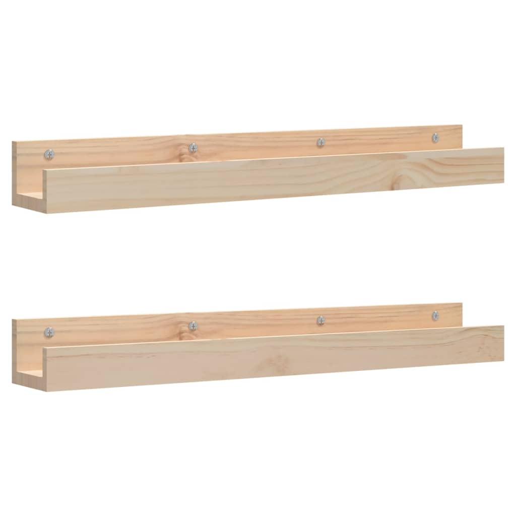 Étagères murales 2 pcs 80x12x9 cm Bois de pin massif - XIOS