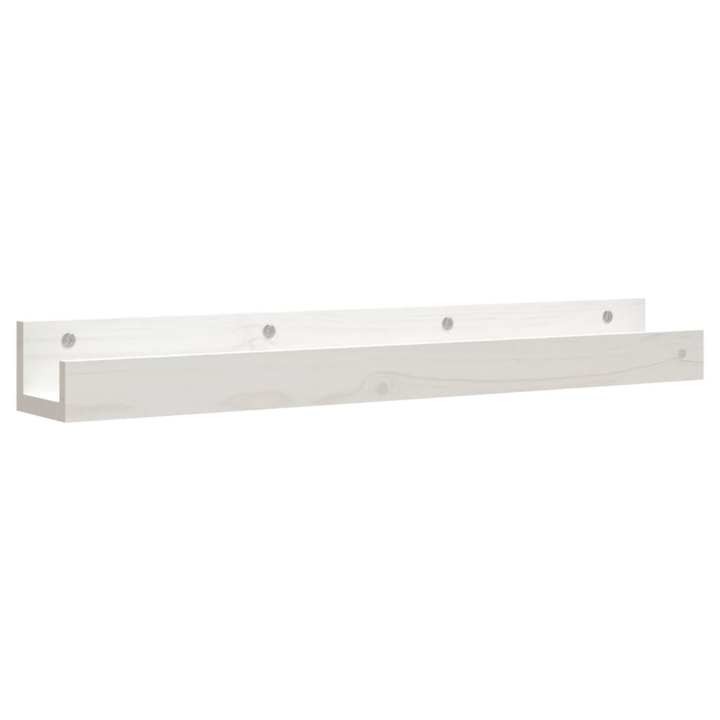 Étagères murales 2 pcs Blanc 80x12x9 cm Bois de pin massif - XIOS