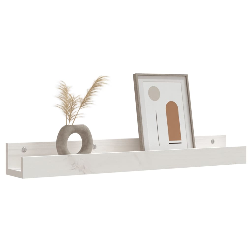 Étagères murales 2 pcs Blanc 80x12x9 cm Bois de pin massif - XIOS