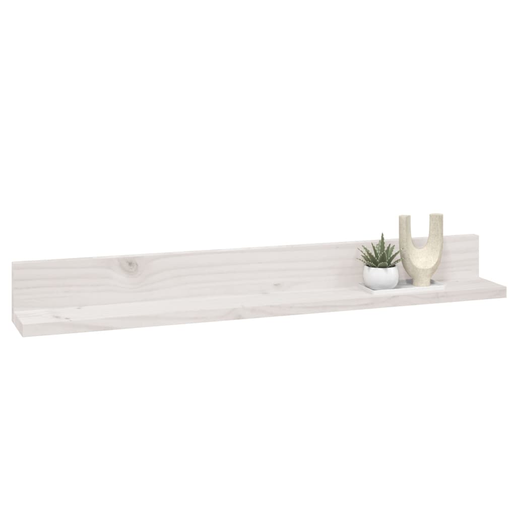 Étagères murales 2 pcs Blanc 80x11x9 cm Bois de pin massif - XIOS