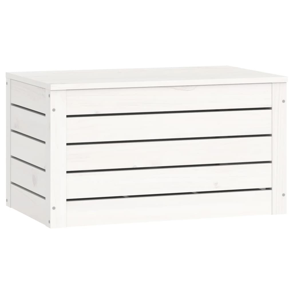 Boîte de rangement Blanc 59,5x36,5x33 cm Bois massif de pin - XIOS