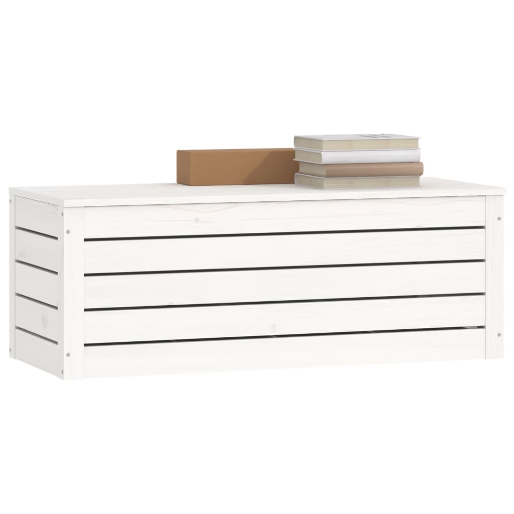 Boîte de rangement Blanc 89x36,5x33 cm Bois massif de pin Armoires & meubles de rangement vidaXL