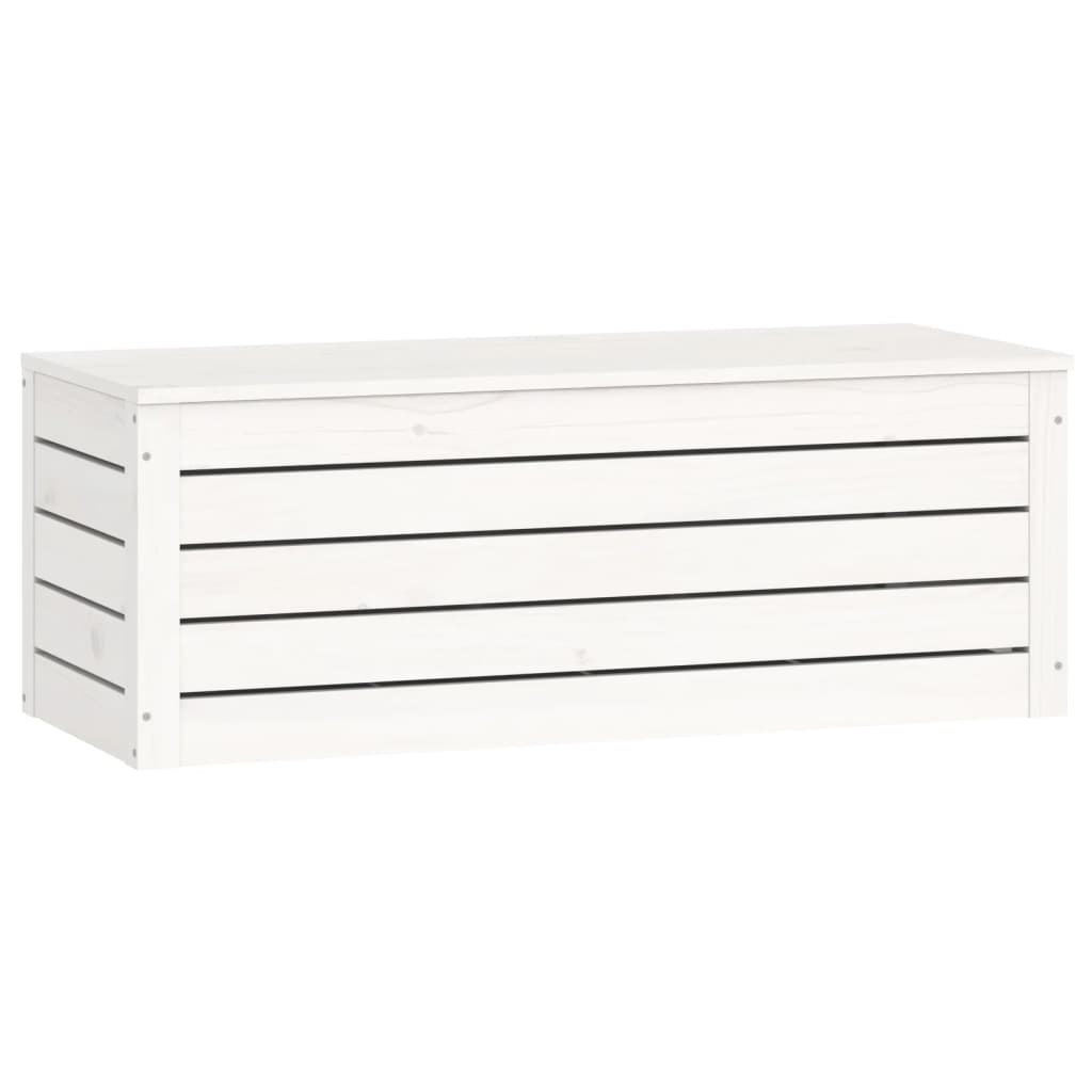 Boîte de rangement Blanc 89x36,5x33 cm Bois massif de pin Armoires & meubles de rangement vidaXL
