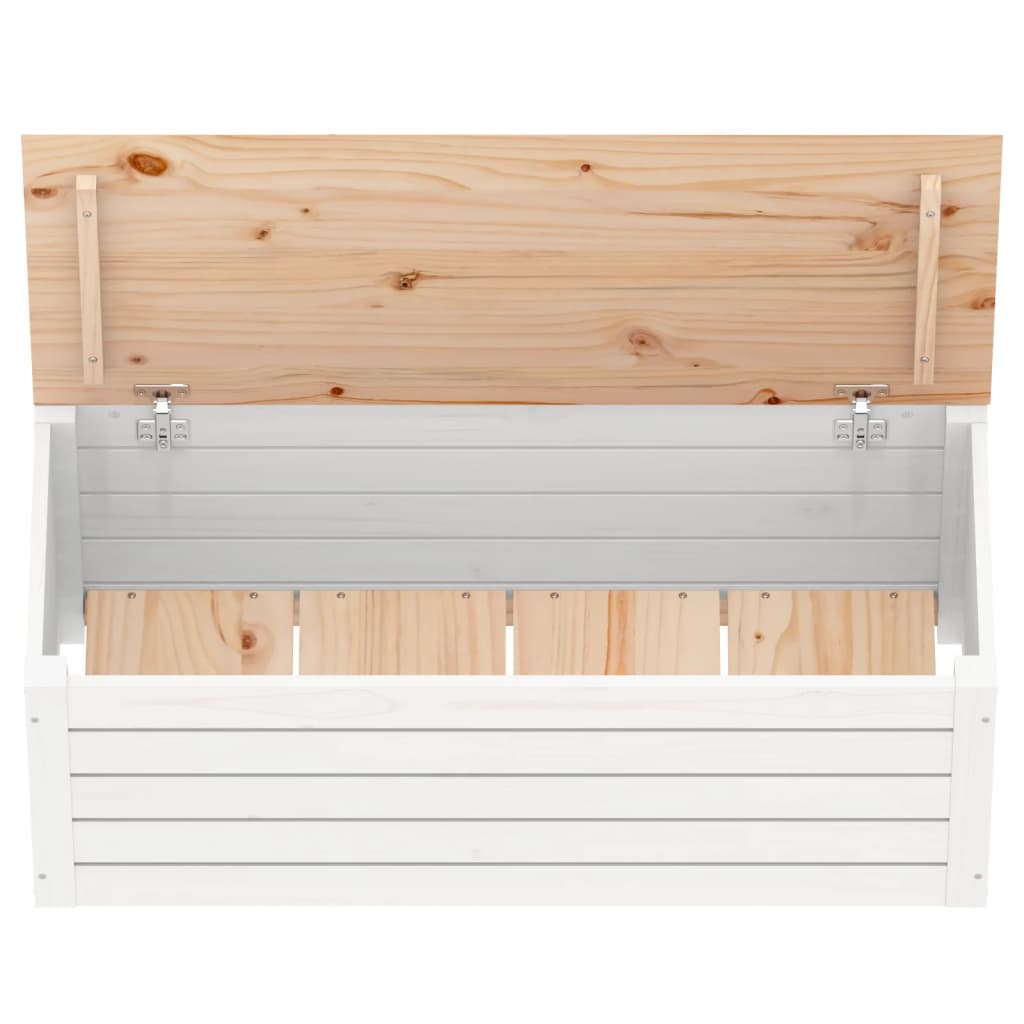 Boîte de rangement Blanc 89x36,5x33 cm Bois massif de pin Armoires & meubles de rangement vidaXL