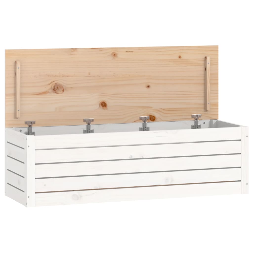 Boîte de rangement Blanc 109x36,5x33 cm Bois massif de pin - XIOS