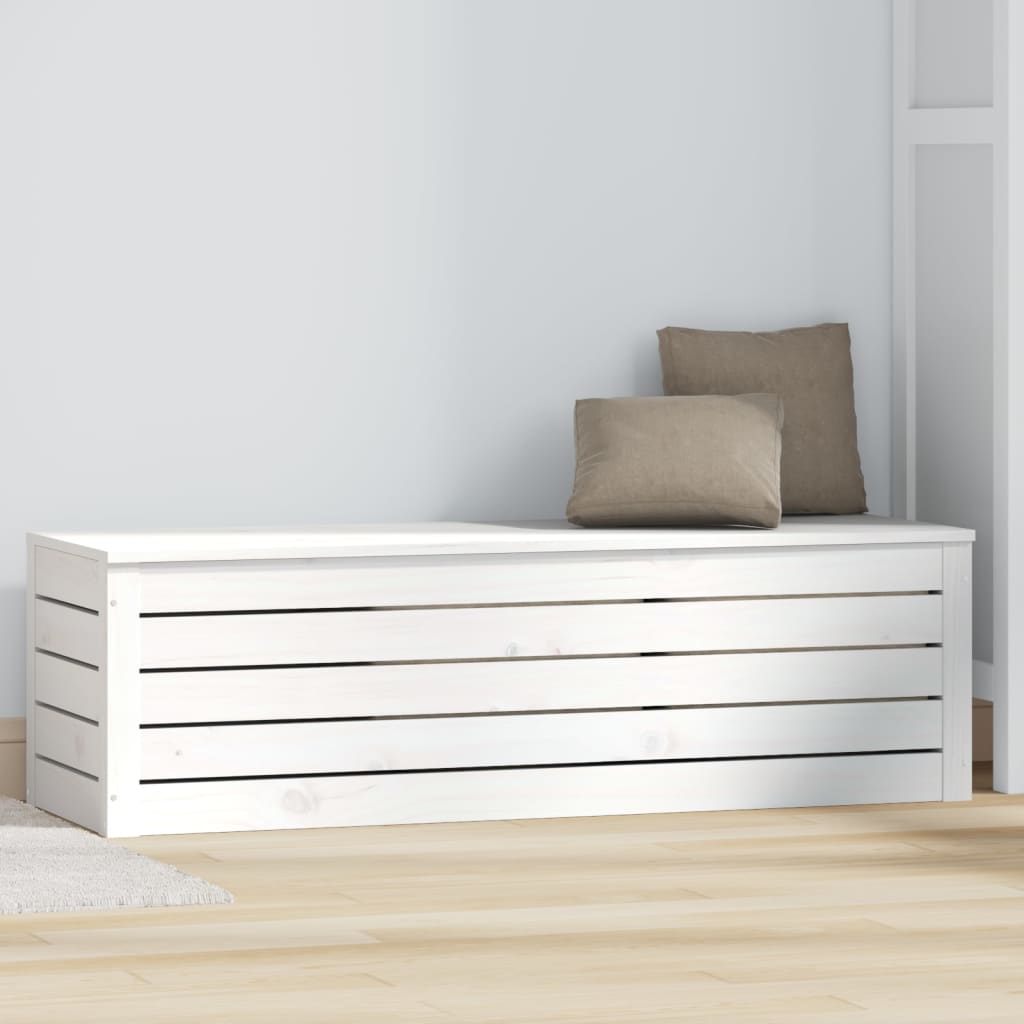 Boîte de rangement Blanc 109x36,5x33 cm Bois massif de pin - XIOS