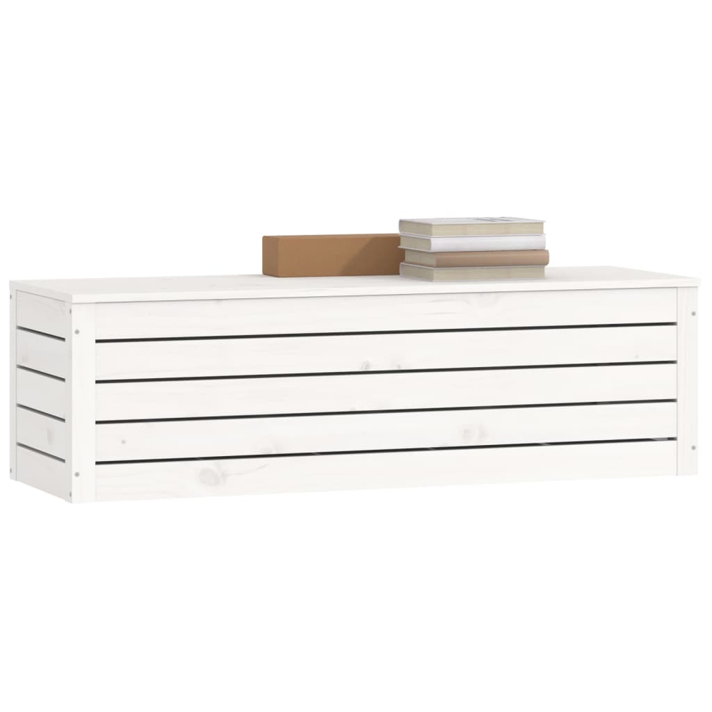 Boîte de rangement Blanc 109x36,5x33 cm Bois massif de pin - XIOS