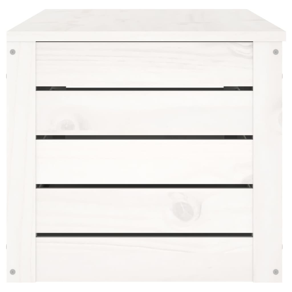 Boîte de rangement Blanc 109x36,5x33 cm Bois massif de pin - XIOS