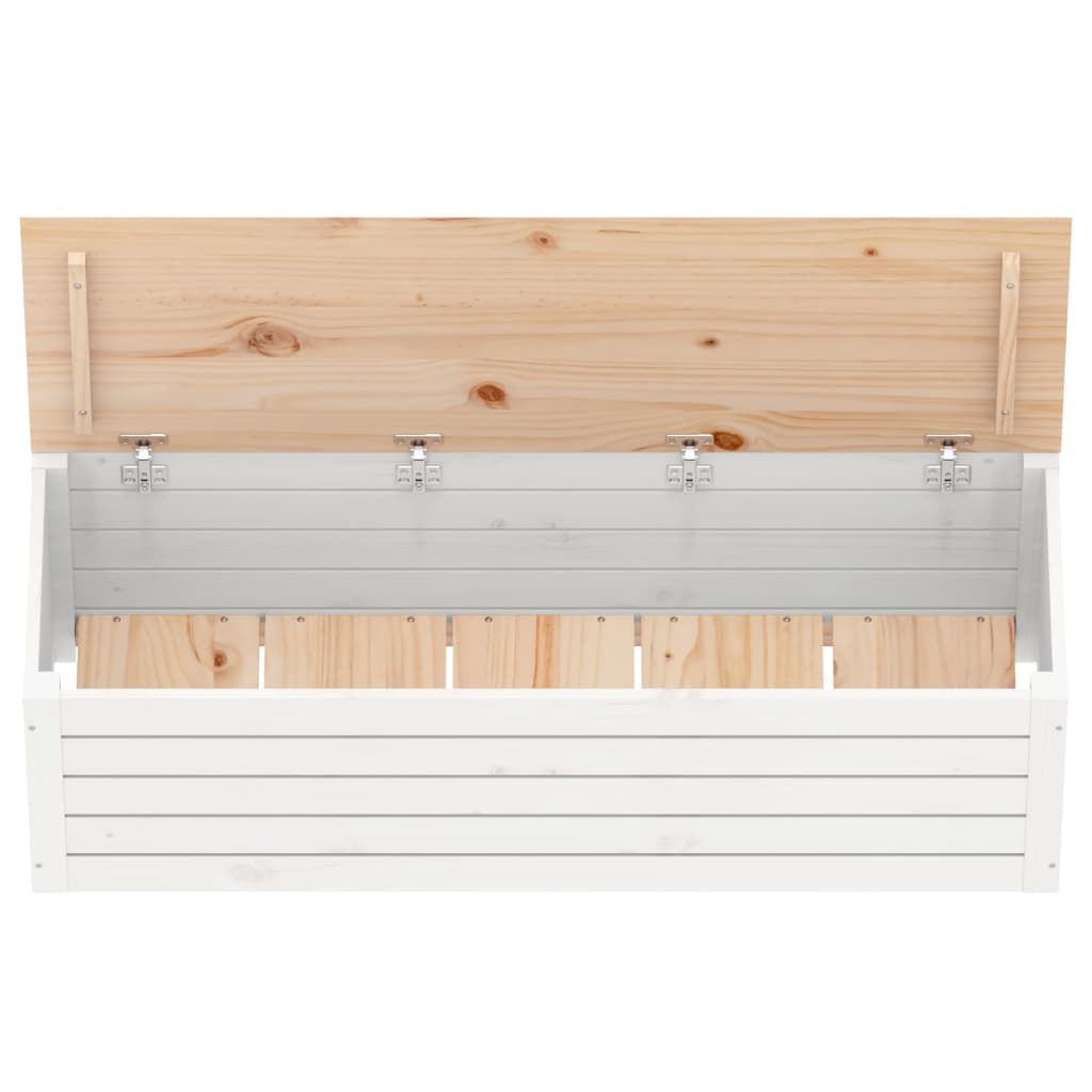 Boîte de rangement Blanc 109x36,5x33 cm Bois massif de pin - XIOS