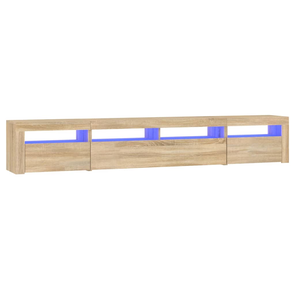 Meuble TV avec lumières LED Chêne sonoma 240x35x40 cm - XIOS
