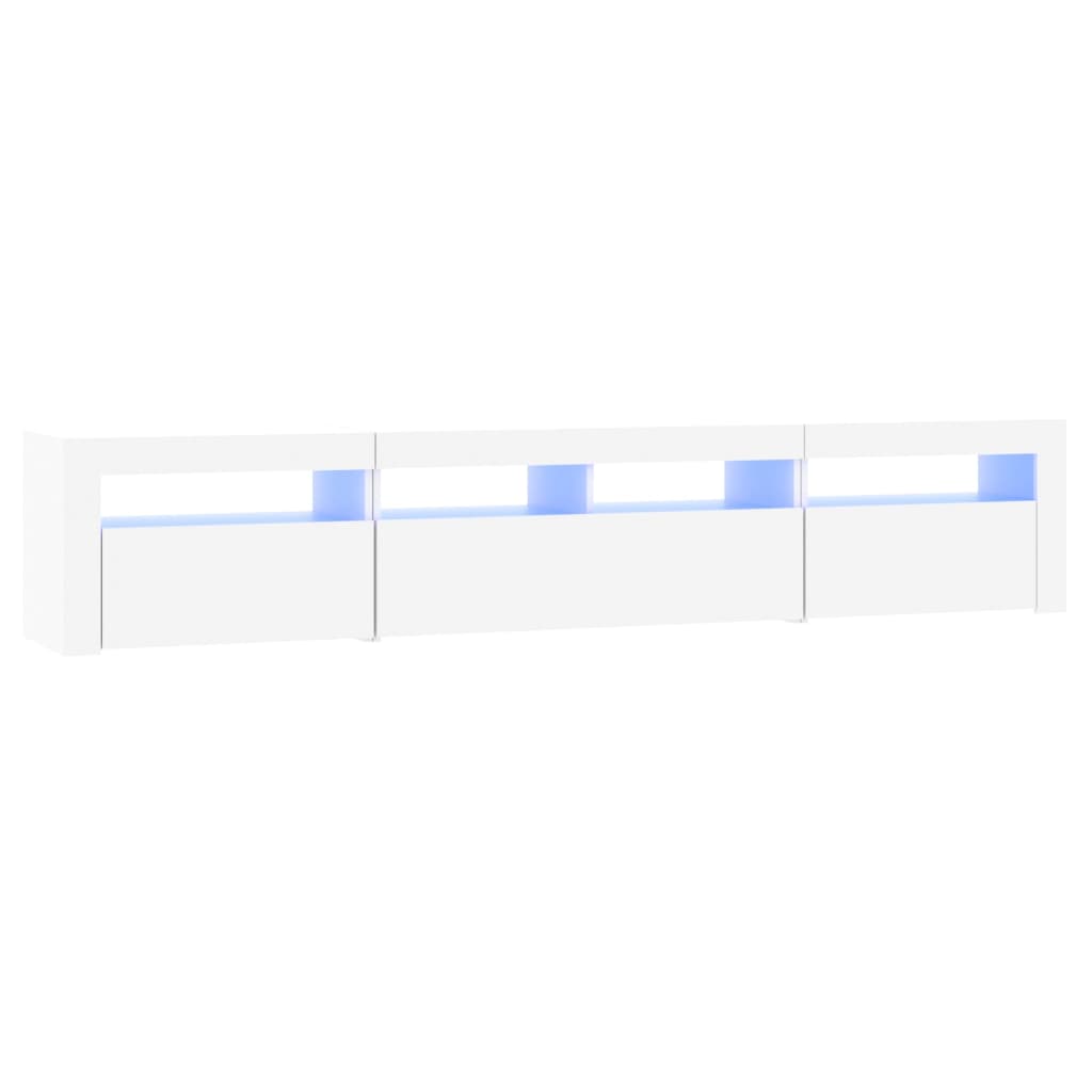 Meuble TV avec lumières LED Blanc 210x35x40 cm - XIOS