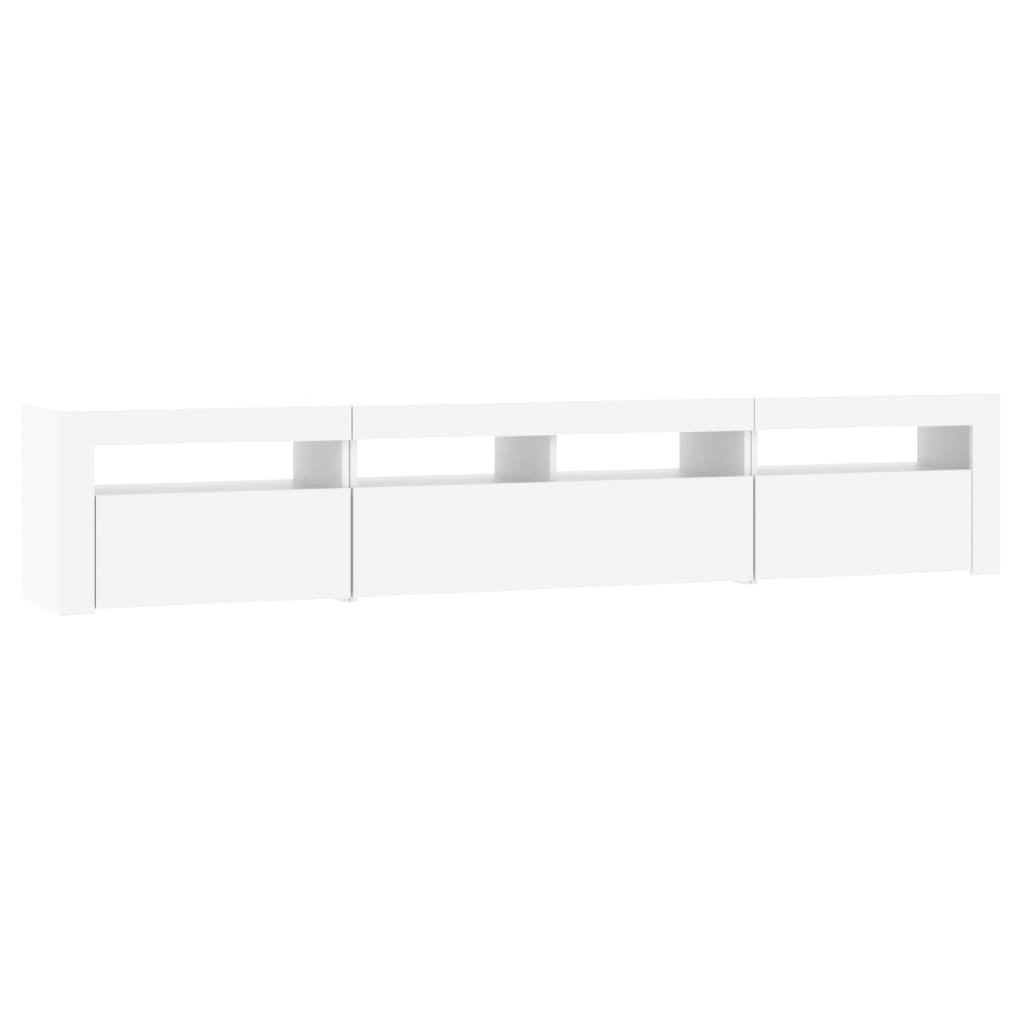 Meuble TV avec lumières LED Blanc 210x35x40 cm - XIOS