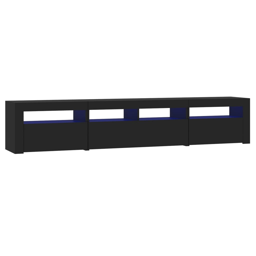Meuble TV avec lumières LED Noir 210x35x40 cm - XIOS