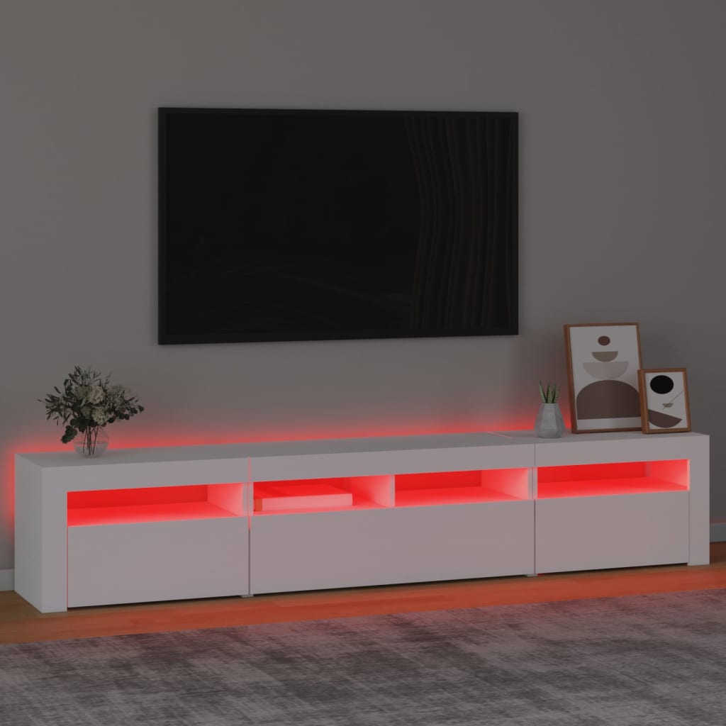 Meuble TV avec lumières LED Noir 210x35x40 cm - XIOS
