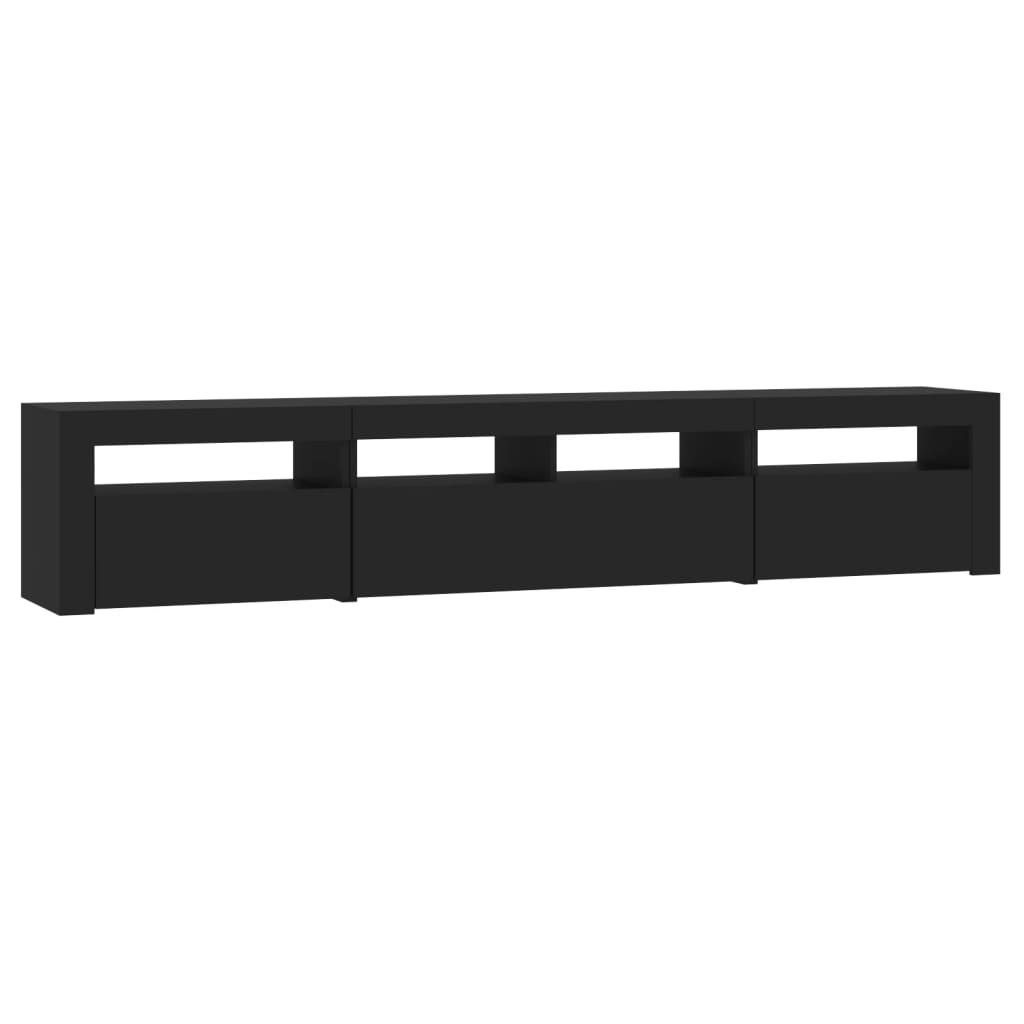 Meuble TV avec lumières LED Noir 210x35x40 cm - XIOS