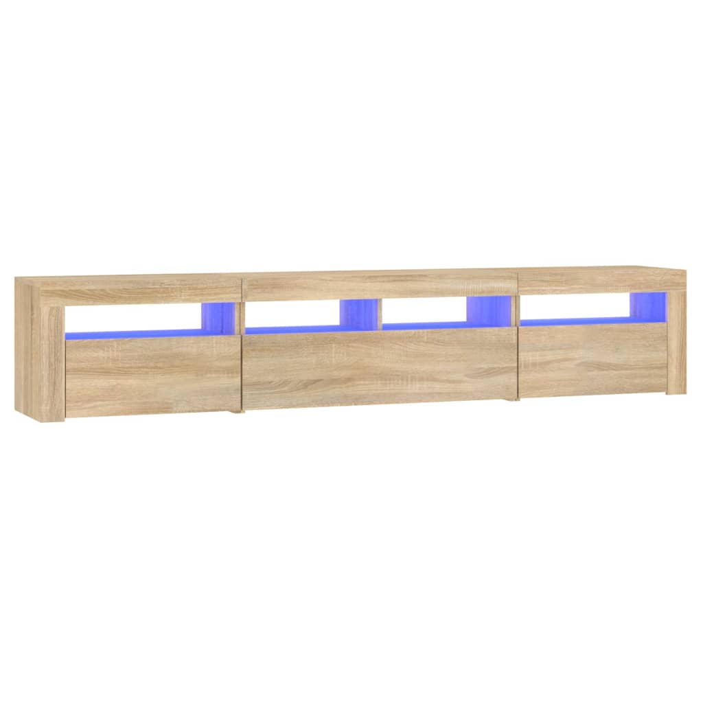 Meuble TV avec lumières LED Chêne sonoma 210x35x40 cm - XIOS