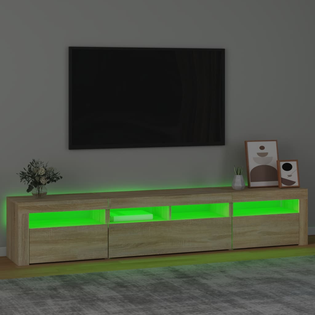 Meuble TV avec lumières LED Chêne sonoma 210x35x40 cm - XIOS