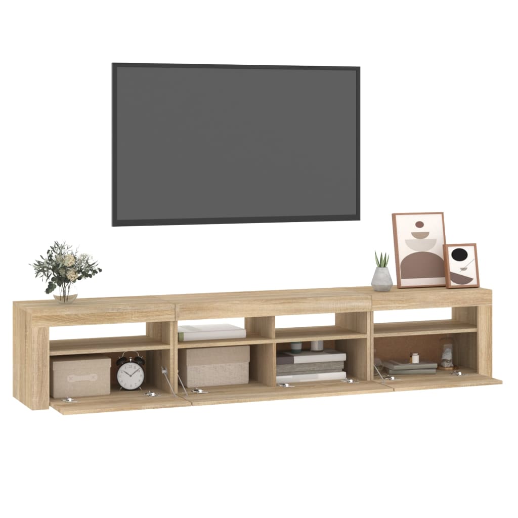 Meuble TV avec lumières LED Chêne sonoma 210x35x40 cm - XIOS