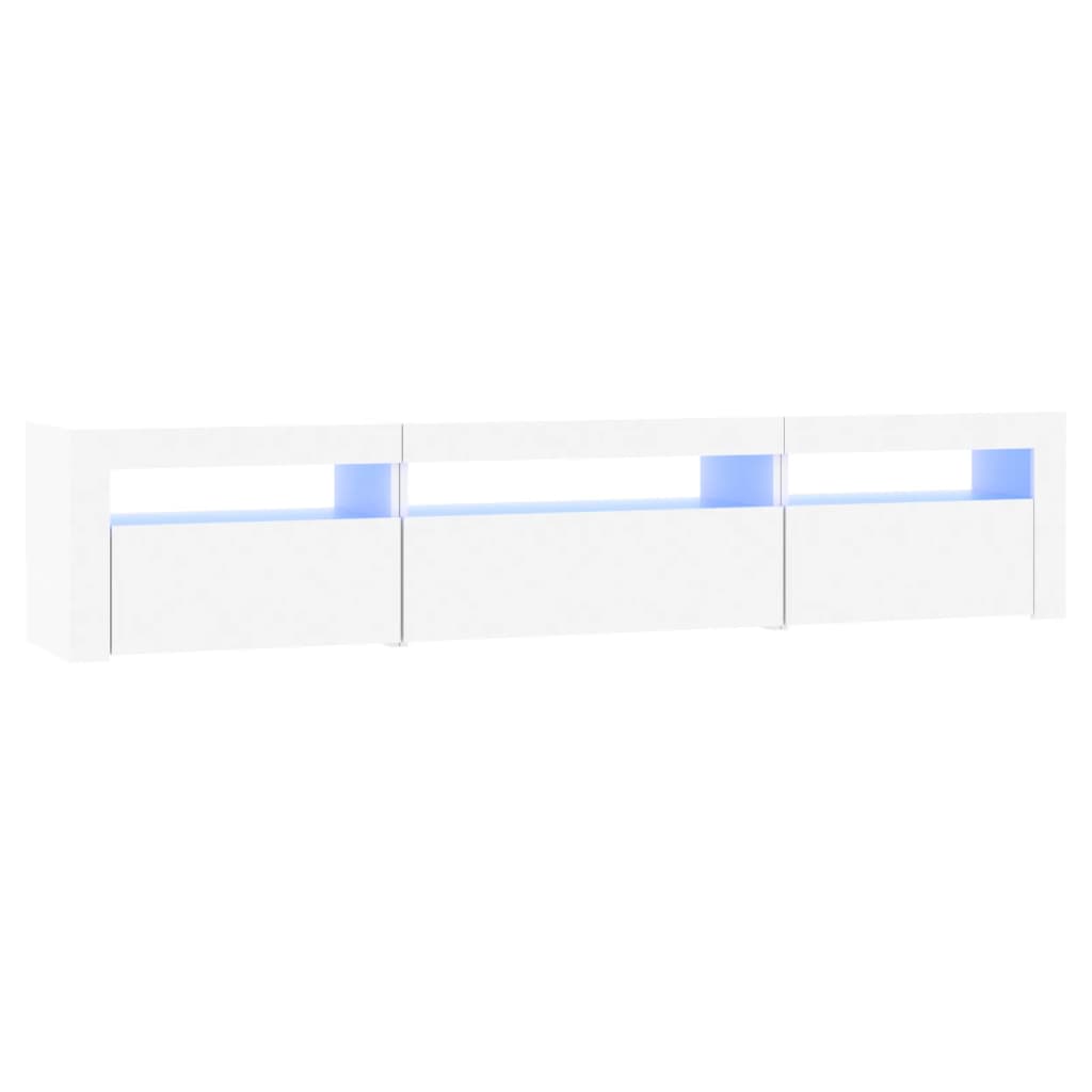 Meuble TV avec lumières LED Blanc 195x35x40 cm