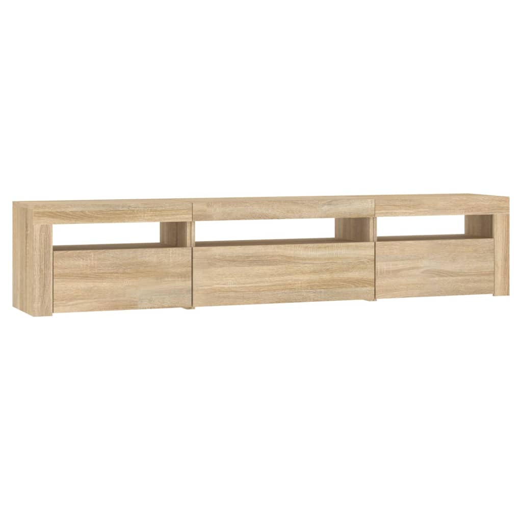 Meuble TV avec lumières LED Chêne sonoma 195x35x40 cm - XIOS