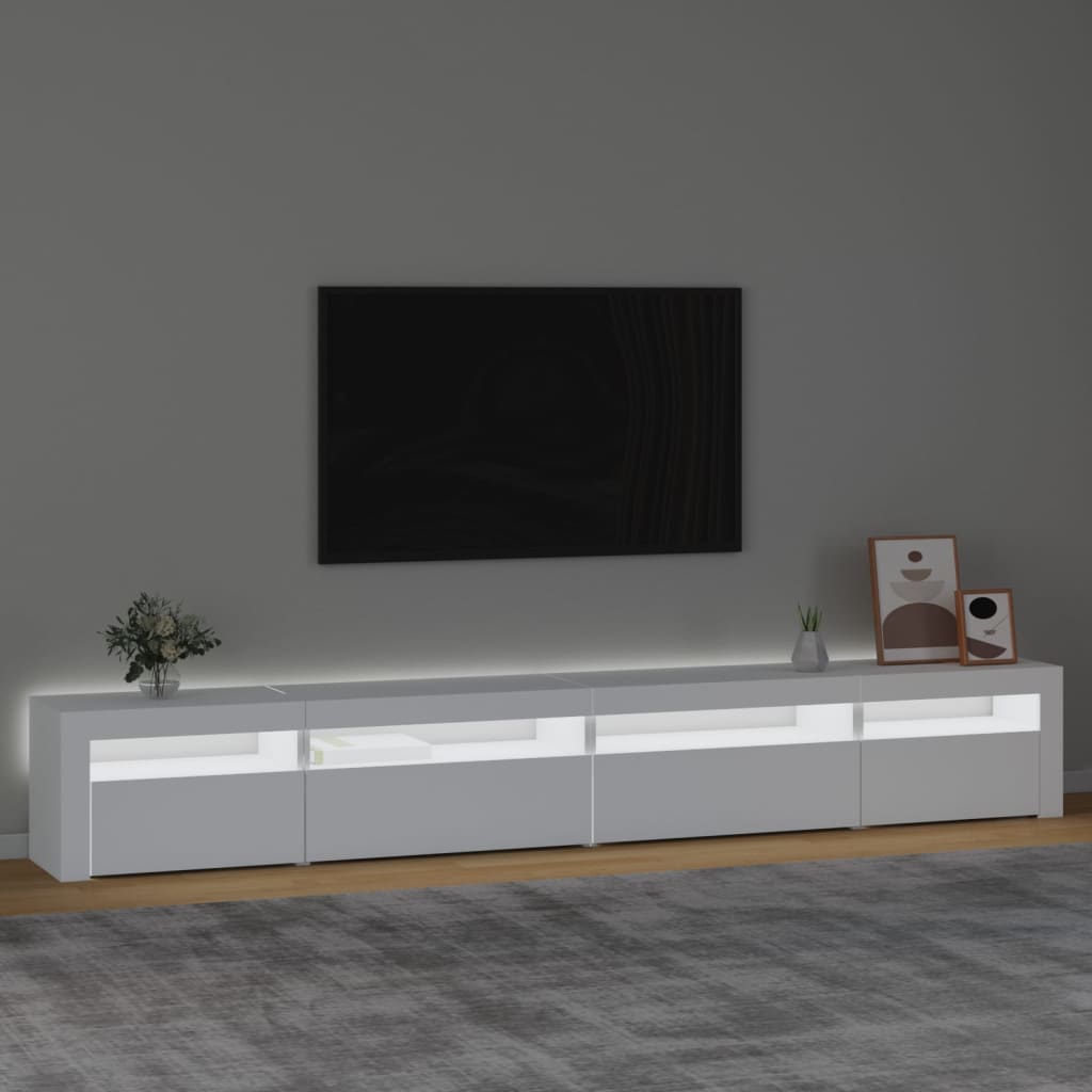 Meuble TV avec lumières LED Blanc 270x35x40 cm - XIOS