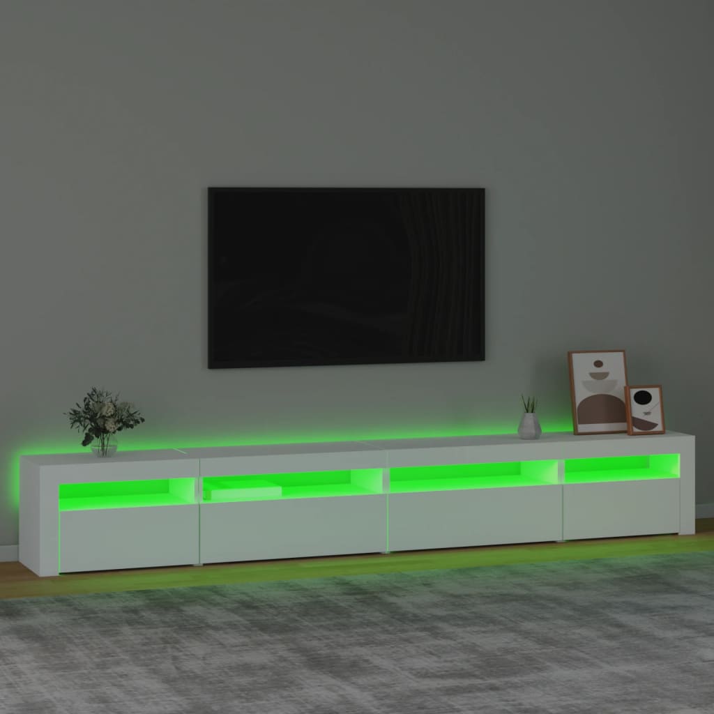 Meuble TV avec lumières LED Blanc 270x35x40 cm - XIOS