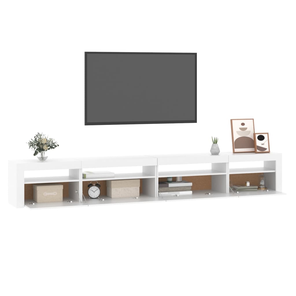 Meuble TV avec lumières LED Blanc 270x35x40 cm - XIOS
