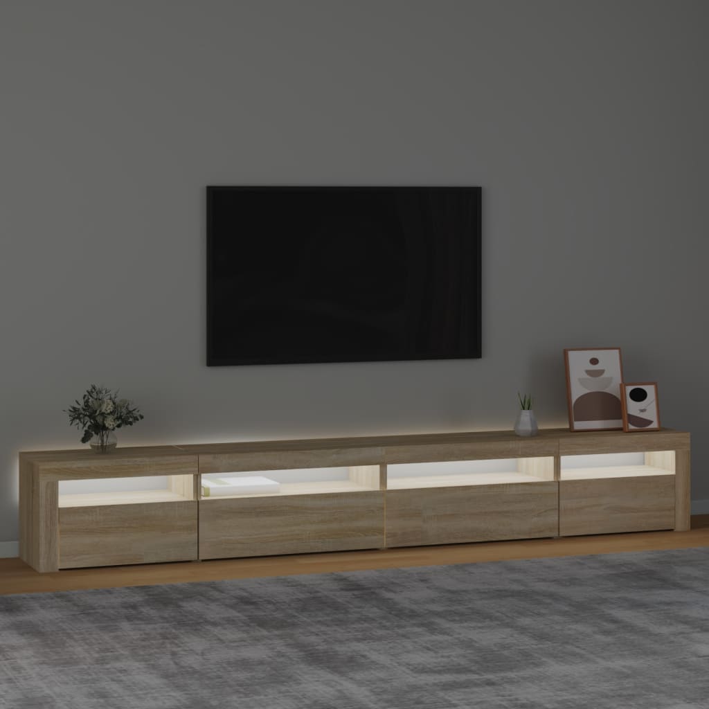 Meuble TV avec lumières LED Chêne sonoma 270x35x40 cm - XIOS