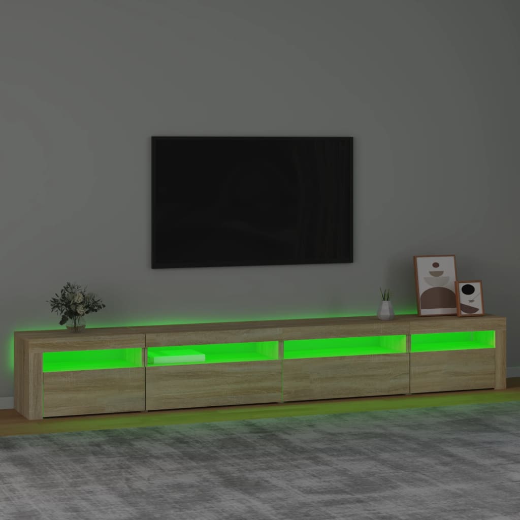 Meuble TV avec lumières LED Chêne sonoma 270x35x40 cm - XIOS