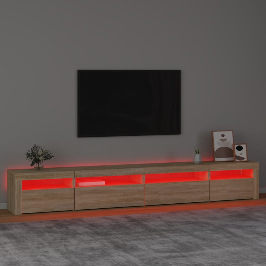 Meuble TV avec lumières LED Chêne sonoma 270x35x40 cm - XIOS