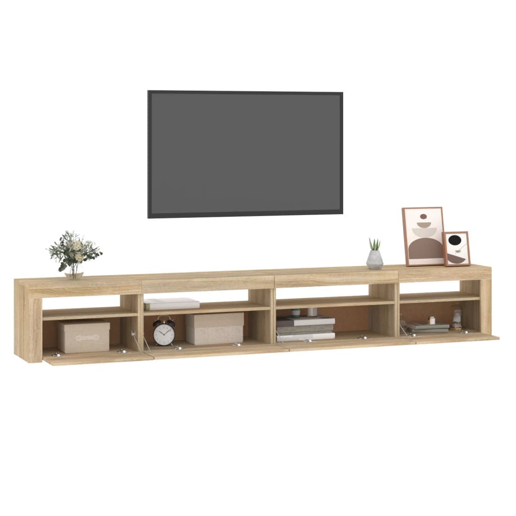 Meuble TV avec lumières LED Chêne sonoma 270x35x40 cm - XIOS